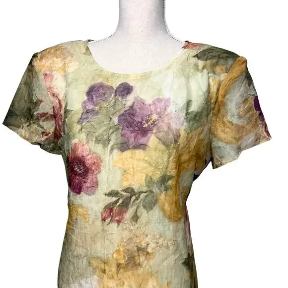 Stephanie Andrews Vintage Floral Maxi Dress Fairycore Cottagecore Size 12 - Picture 2 of 12